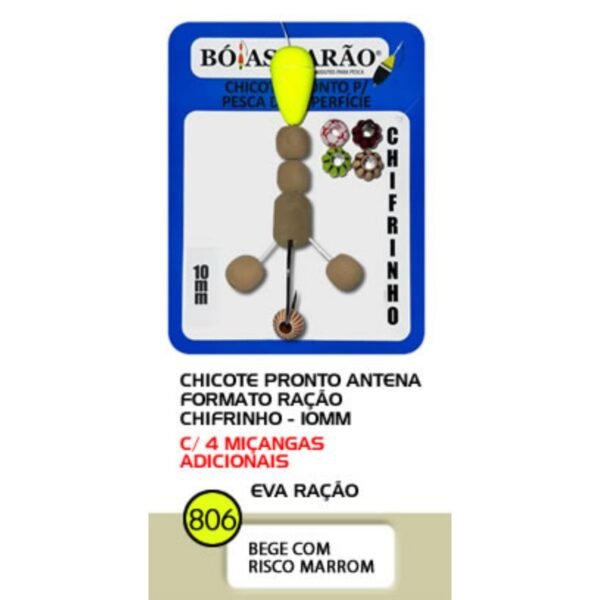 Anteninha chifrinho eva cor raçao 10mm boias barão