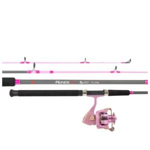 Conjunto Vara fenix Rosa 1.652m 10-20lb+molinete Rosa carretel aluminio