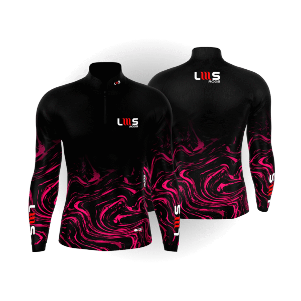 CAMISA DE PESCA FEMININA – LMS RODS PRETO E ROSA (M)