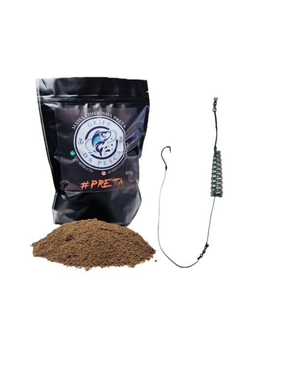 Kit Massa Limeirinha Preta 800g Grife Da Pesca+ 1 Molinha Pronta