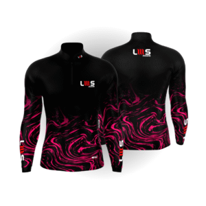 CAMISA DE PESCA FEMININA – LMS RODS PRETO E ROSA (GG)